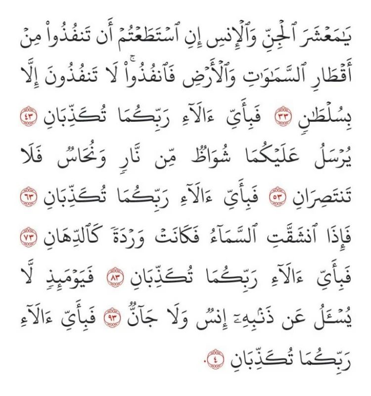 Surah Ar Rahman verse 33 - 40